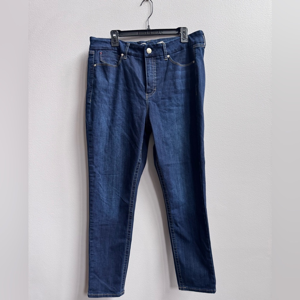 Seven7 Dark Blue High-Rise Skinny Jeans